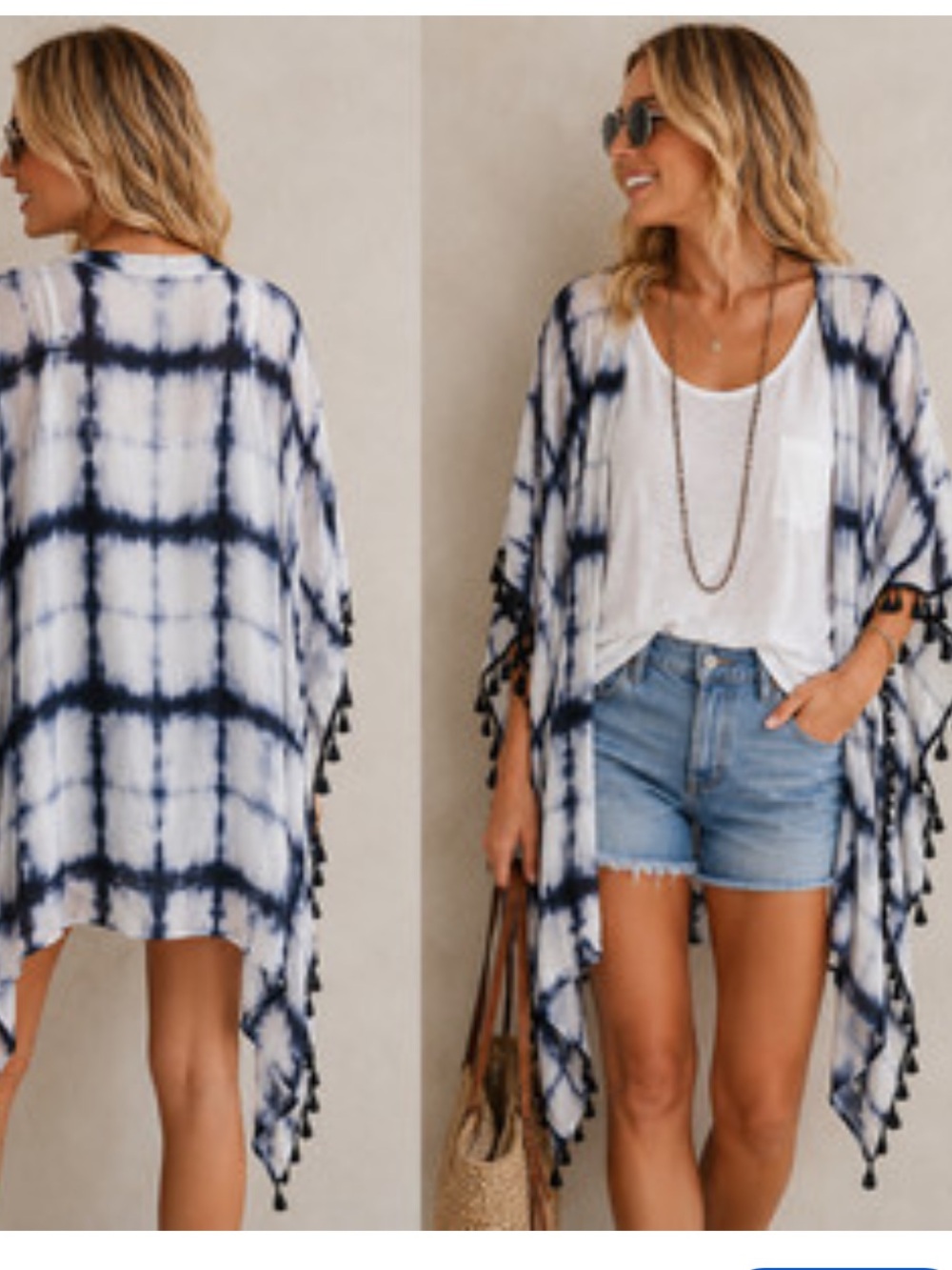 Anthropologie Elevenses Silk Tie Dye Kimono Poncho Shrug